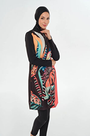 Maresiva 252302 Nina Siyah Tam Boy Tasarım Tesettür Mayo