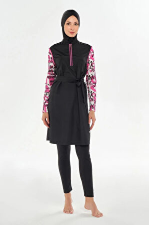 Maresiva 252307 Nori Siyah Tam Boy Tasarım Tesettür Mayo