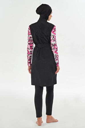 Maresiva 252307 Nori Siyah Tam Boy Tasarım Tesettür Mayo