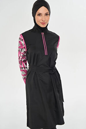Maresiva 252307 Nori Siyah Tam Boy Tasarım Tesettür Mayo