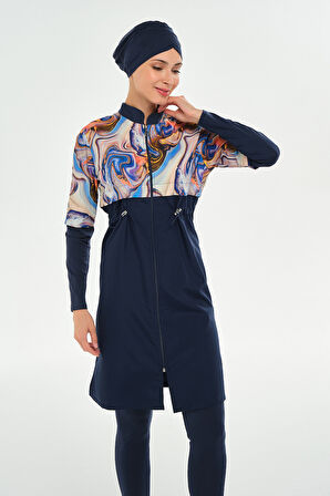 Tam Kapalı Tesettür Mayo 2401 Koyu Lacivert | S