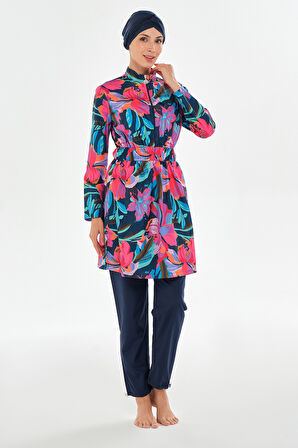 Paraşüt Tam Kapalı Tesettür Mayo 2501 Koyu Lacivert | S