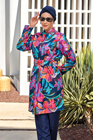 Paraşüt Tam Kapalı Tesettür Mayo 2501 Koyu Lacivert | XL