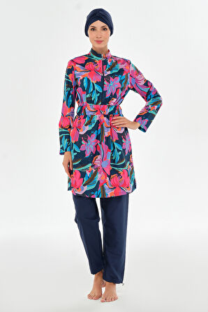 Paraşüt Tam Kapalı Tesettür Mayo 2501 Koyu Lacivert | XL