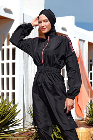 Paraşüt Tam Kapalı Tesettür Mayo 2504 Siyah | XL