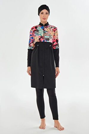 Maresiva 252506 Clare Siyah Tam Boy Tasarım Tesettür Mayo