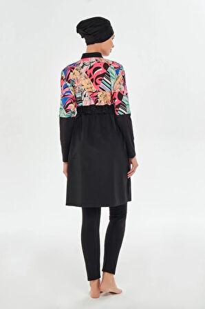 Maresiva 252506 Clare Siyah Tam Boy Tasarım Tesettür Mayo