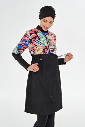 Maresiva 252506 Clare Siyah Tam Boy Tasarım Tesettür Mayo