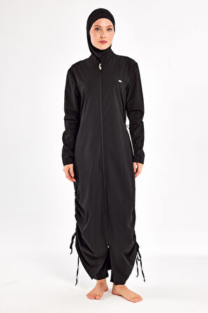 Uzun Tam Boy Tam Kapalı Tesettür Mayo 1232 Siyah05 | 3XL
