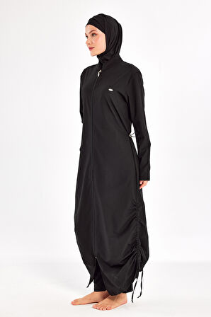 Uzun Tam Boy Tam Kapalı Tesettür Mayo 1232 Siyah05 | 3XL