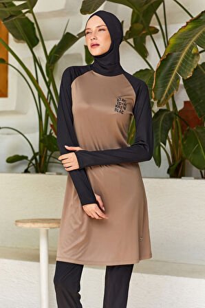 Reglan Kol Likralı Tam Kapalı Tesettür Mayo 3131 Kahve | M
