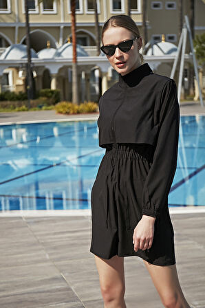 Remsa Tulum Spor Paraşüt Yarı Kapalı Tesettür Yüzücü Mayo R100 Siyah | XS