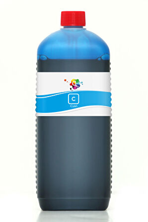 QC HP Officejet G55XI Uyumlu Yazıcı Mürekkebi 1000ml C Cyan Mavi Dye