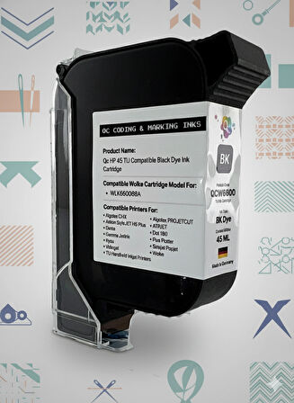 QC HP 45 Wolke Videojet QCW6600 Muadil Plotter Kartuş