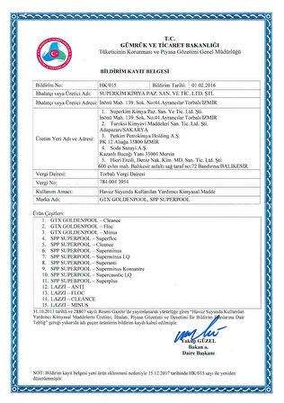 Lazzi Floc Sıvı Hızlı Çökeltici 5 KG Havuz Kimyasalı