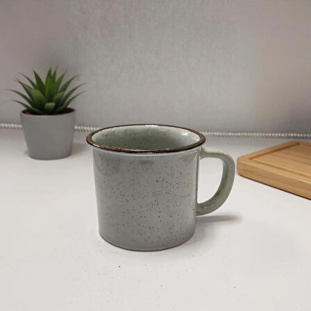 El Yapımı Seramik Kupa Organik Boya