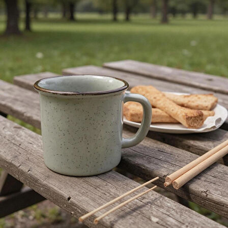 El Yapımı Seramik Kupa Organik Boya