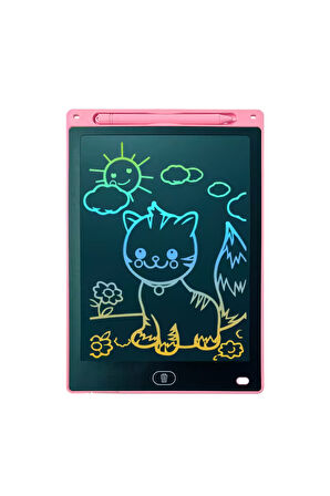 LCD Yazma Tableti Dijital Kalemli Çizim Yazı Tahtası Renkli Ekran 10 Inch (25,4 cm) -  PEMBE