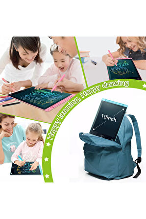 LCD Yazma Tableti Dijital Kalemli Çizim Yazı Tahtası Renkli Ekran 10 Inch (25,4 cm)