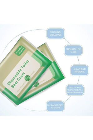Hijyenik Su da Çözünebilir Kullan-at Klozet Kapağı Örtüsü 3x10 lu Paket