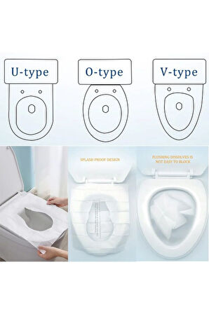 Hijyenik Su da Çözünebilir Kullan-at Klozet Kapağı Örtüsü 3x10 lu Paket