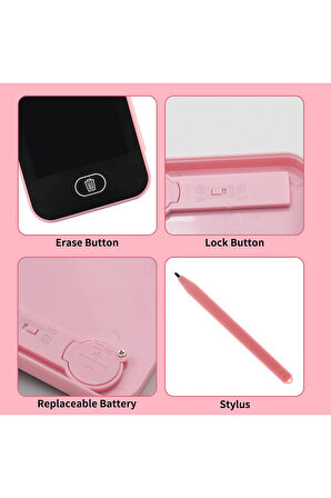 LCD Çizim Tableti Kalem Kutusu Elektronik Yazı ve Çizim Tahtası (Çocuklar için, 7 inç - 18 cm)