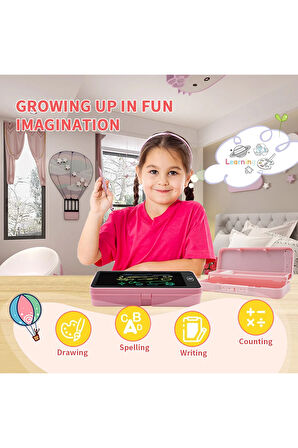 LCD Çizim Tableti Kalem Kutusu Elektronik Yazı ve Çizim Tahtası (Çocuklar için, 7 inç - 18 cm)