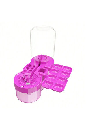 Çok Fonksiyonlu Fırça Temizleme Ünitesi 6-in-1 (Pembe)
