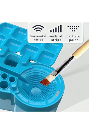 Çok Fonksiyonlu Fırça Temizleme Ünitesi 6-in-1 (Pembe)