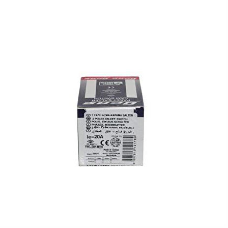 Opaş 2x20A 0-1 Aç-Kapa Mini Tip Kilitli Pako Şalter - YKL201M20