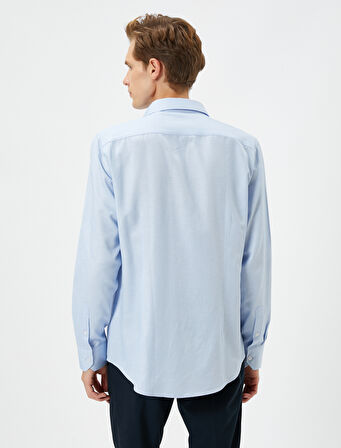 Klasik Gömlek Manşet Yaka Uzun Kollu Düğmeli Non Iron