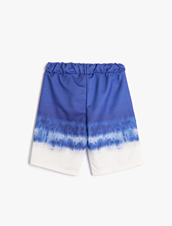 Şort Batik Desenli Beli Bağlamalı Cepli Pamuklu