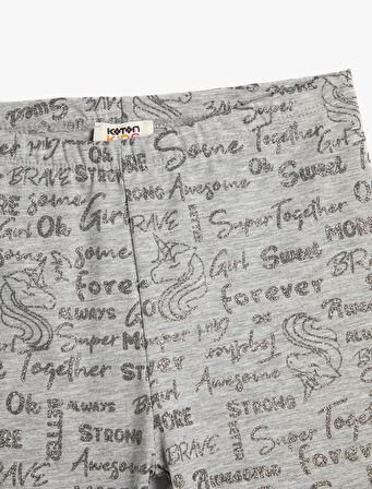 Unicorn Biker Tayt Simli Beli Lastikli Baskılı 