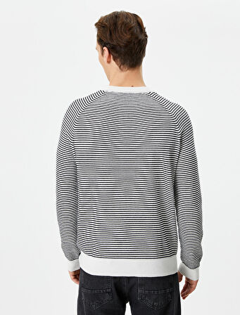 Bisiklet Yaka Kazak Triko Dokulu Uzun Kollu