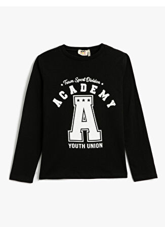 Koton Baskılı Siyah Kız Çocuk T-Shirt 4WKG10132AK