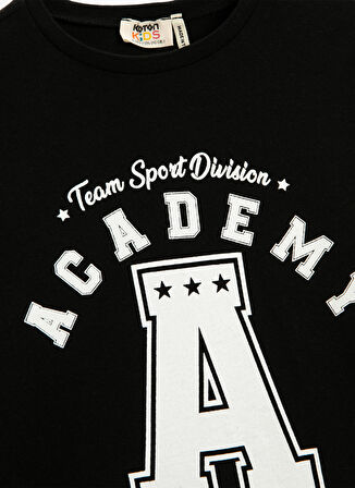 Koton Baskılı Siyah Kız Çocuk T-Shirt 4WKG10132AK