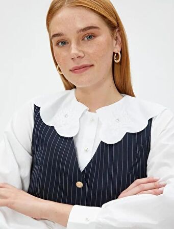 Kadın Giyim Gömlek 3SAK60419UW Kırık Beyaz