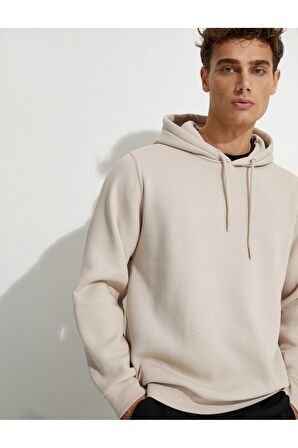 Basic Kapşonlu Sweat Uzun Kollu Şardonlu