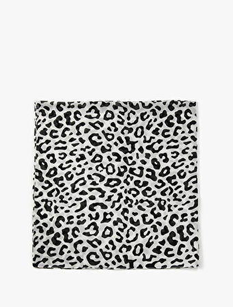 Leopar Desenli Fular 90x90cm