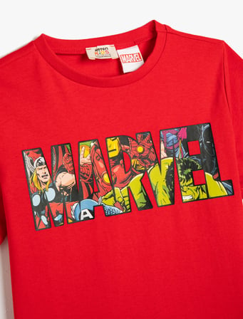 Marvel Tişört Lisanslı Kısa Kollu Bisiklet Yaka Pamuklu 