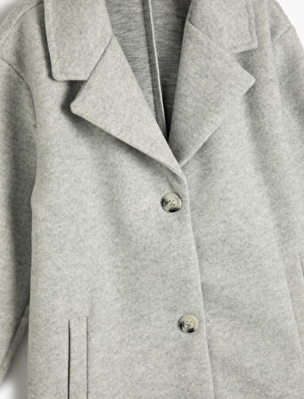 Uzun Mont Düğme Kapamalı Cep Detaylı 