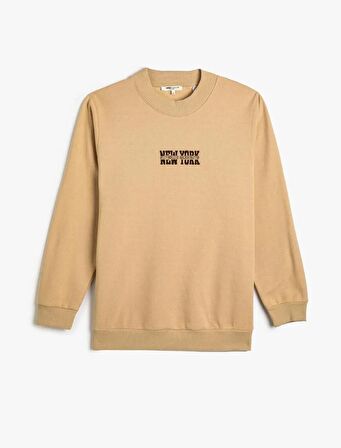 4WAM70123MK Koton Erkek  Sweat BEJ