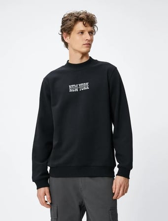 4WAM70123MK Koton Erkek  Sweat SİYAH