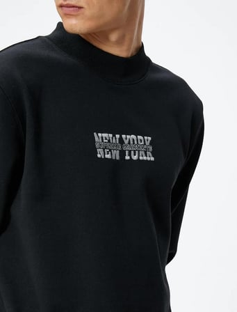4WAM70123MK Koton Erkek  Sweat SİYAH