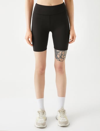 Basic Biker Tayt Normal Bel Yıldız Baskılı