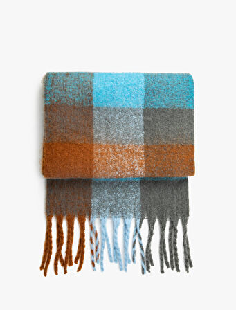 Atkı Püsküllü Yumuşak Dokulu Çok Renkli