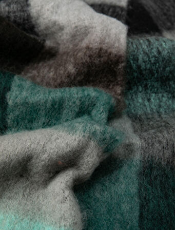 Ekose Uzun Atkı Püsküllü Yumuşak Dokulu