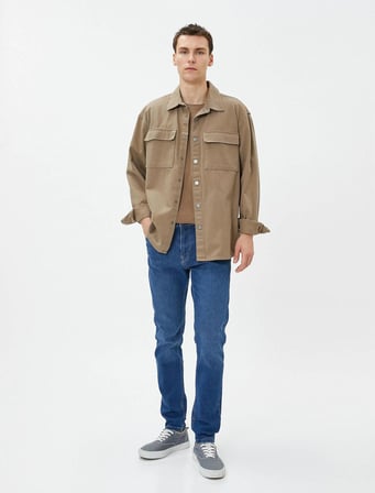 4Wam40118Nd Koton Skinny MICHAEL Erkek  Jean Pantolon ORTA İNDİGO