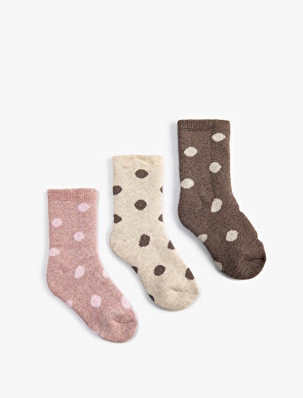Havlu Çorap Puantiyeli Pamuk Karışımlı 3'lü