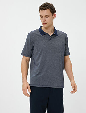 Basic Polo Yaka Tişört Düğmeli Kısa Kollu